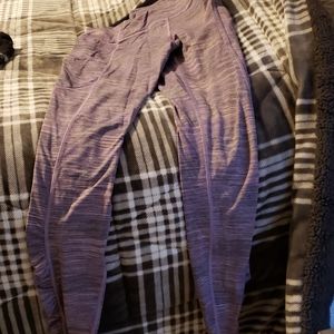 Purple pink striped leggings